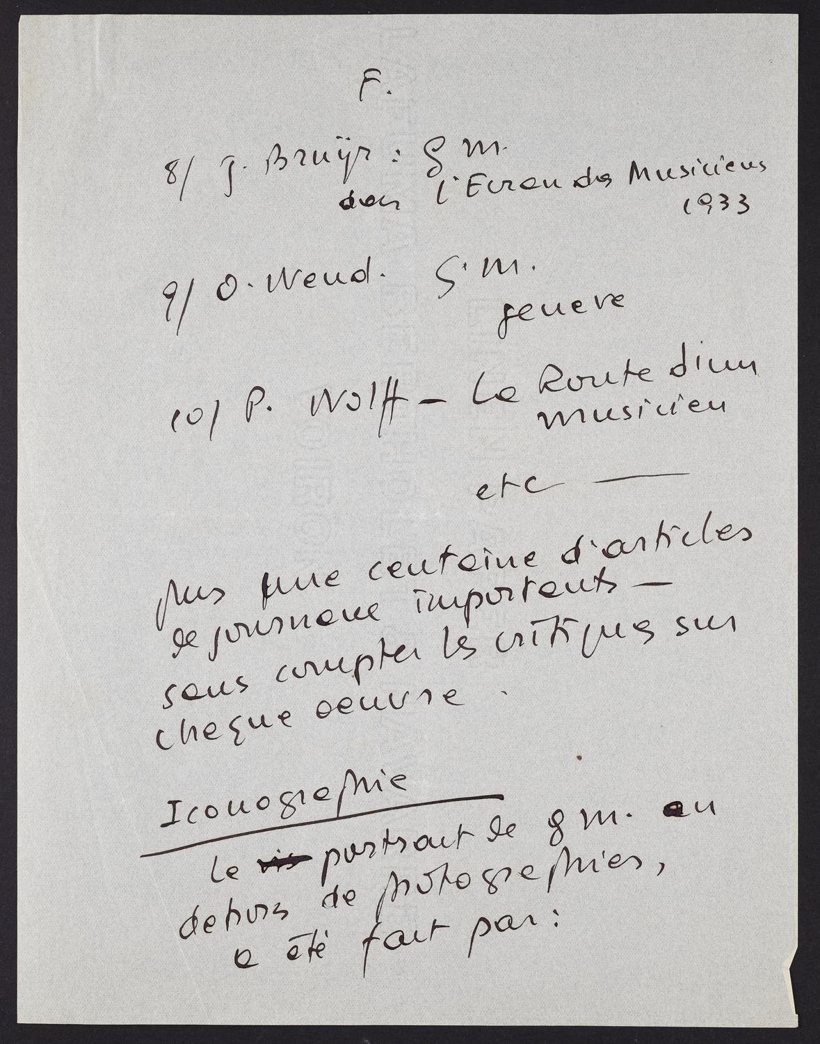 Correspondence from George Migot to David Ewen, page 7 of 11