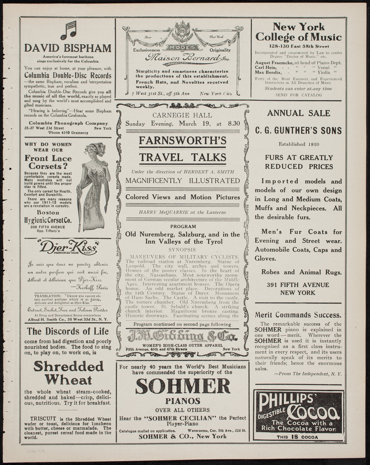 Farnsworth's Travel Talks, March 19, 1911, program page 5