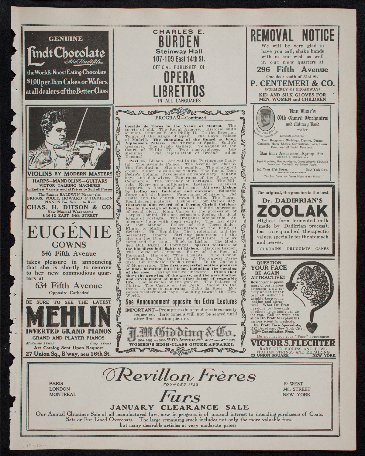 Burton Holmes Travelogue: Spain and Portugal, January 14, 1912, program page 7