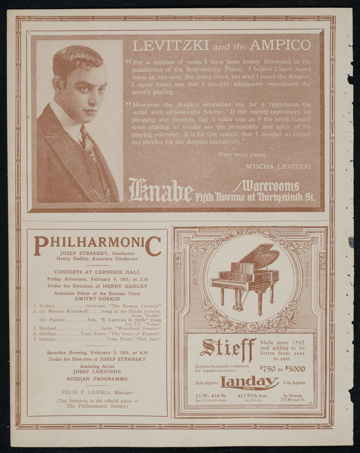 New York Symphony Orchestra, February 3, 1921, program page 12