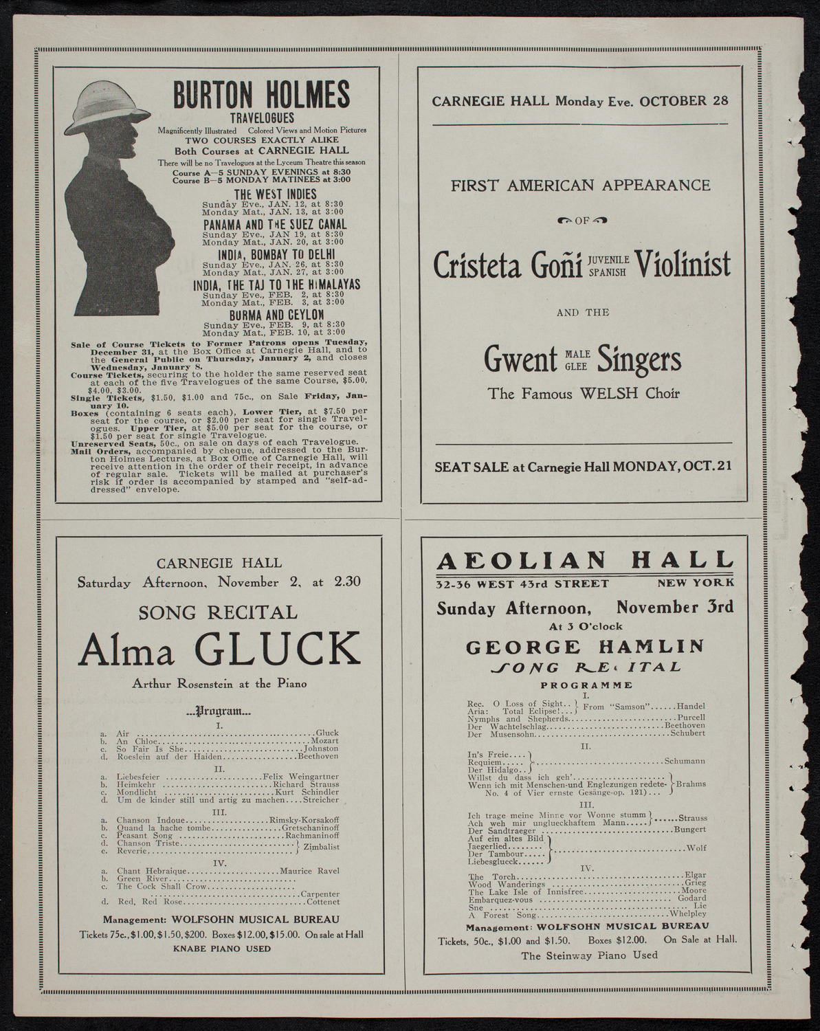 Albert Spalding, Violin, October 20, 1912, program page 10