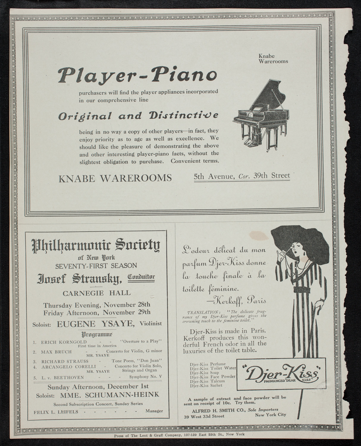 New York Philharmonic, November 22, 1912, program page 12