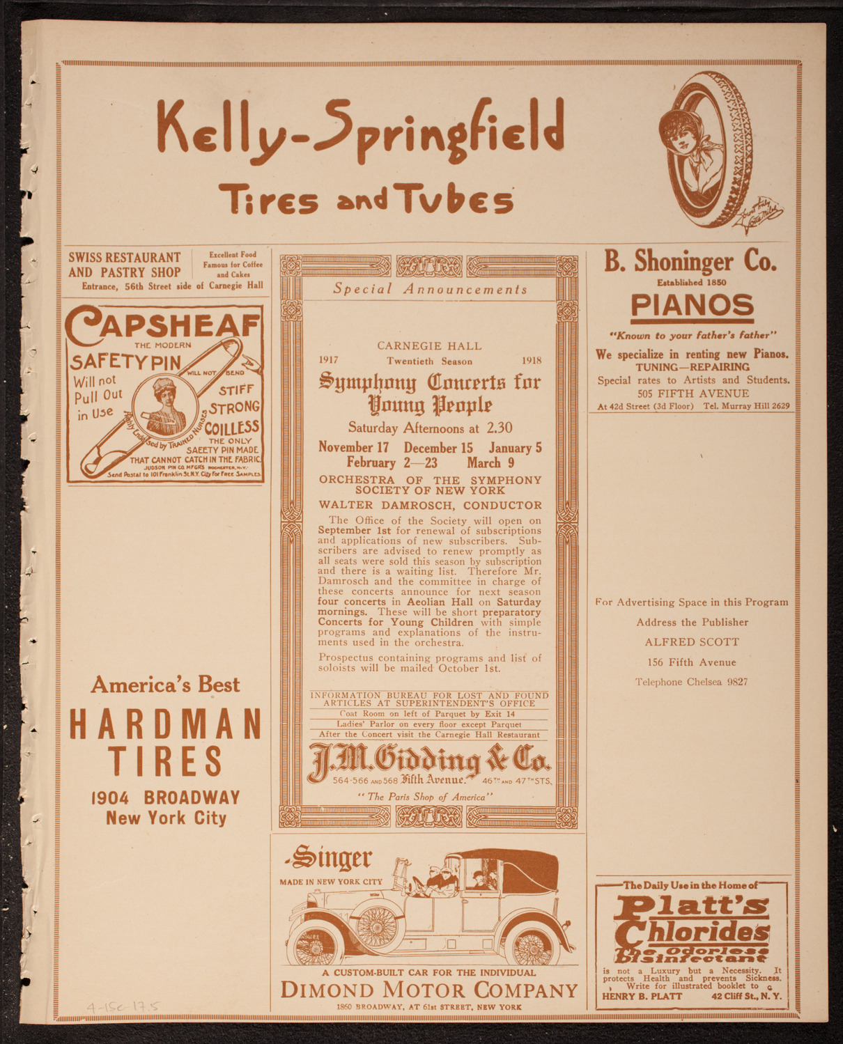 Thomas Egan, Tenor, assisted by Lilian Breton, Soprano, and Frederic Gerard, Violin, April 15, 1917, program page 9