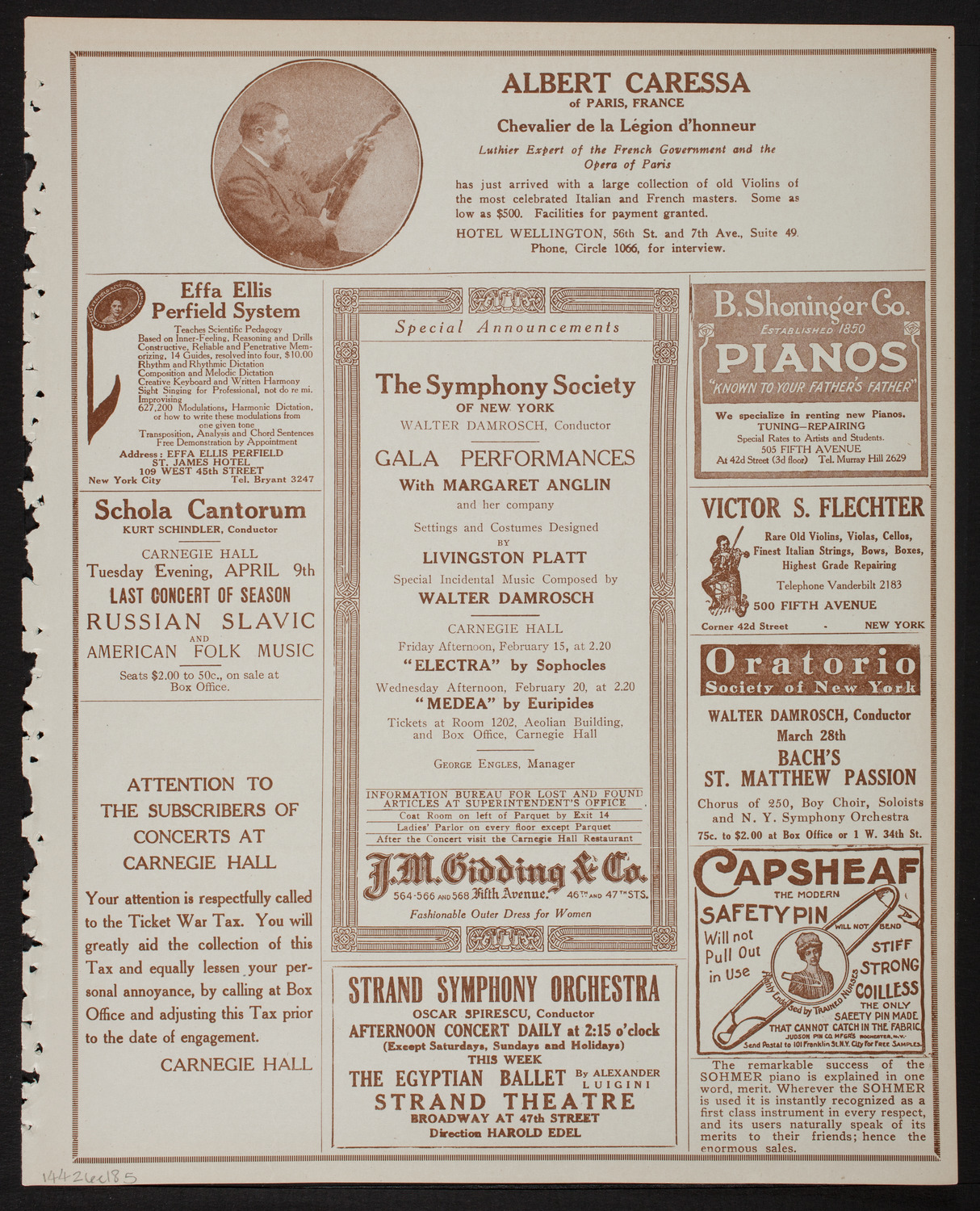 Home Symphony Concert: New York Philharmonic, February 6, 1918, program page 9