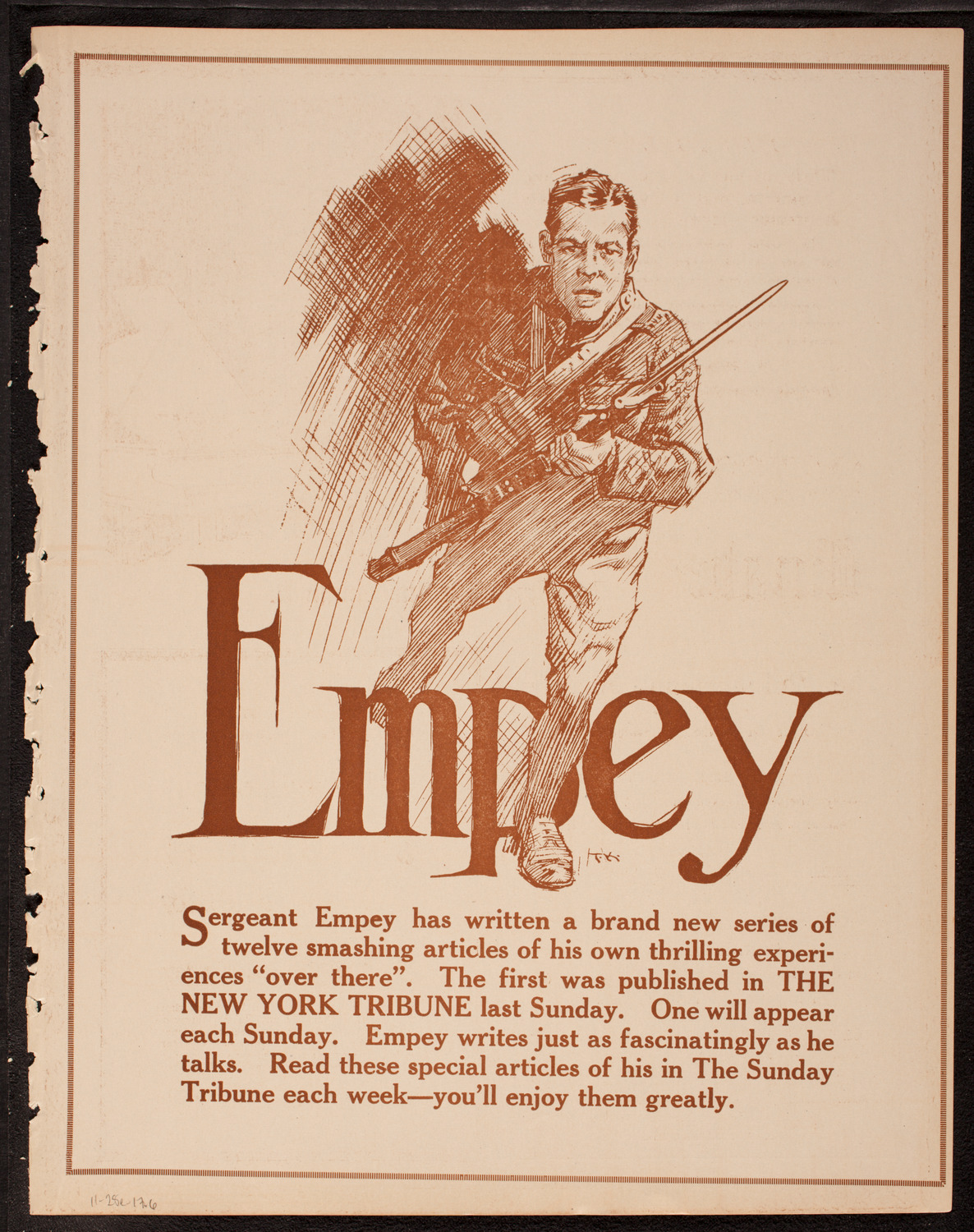 Lecture by Sergeant Arthur Guy Empey, November 28, 1917, program page 11