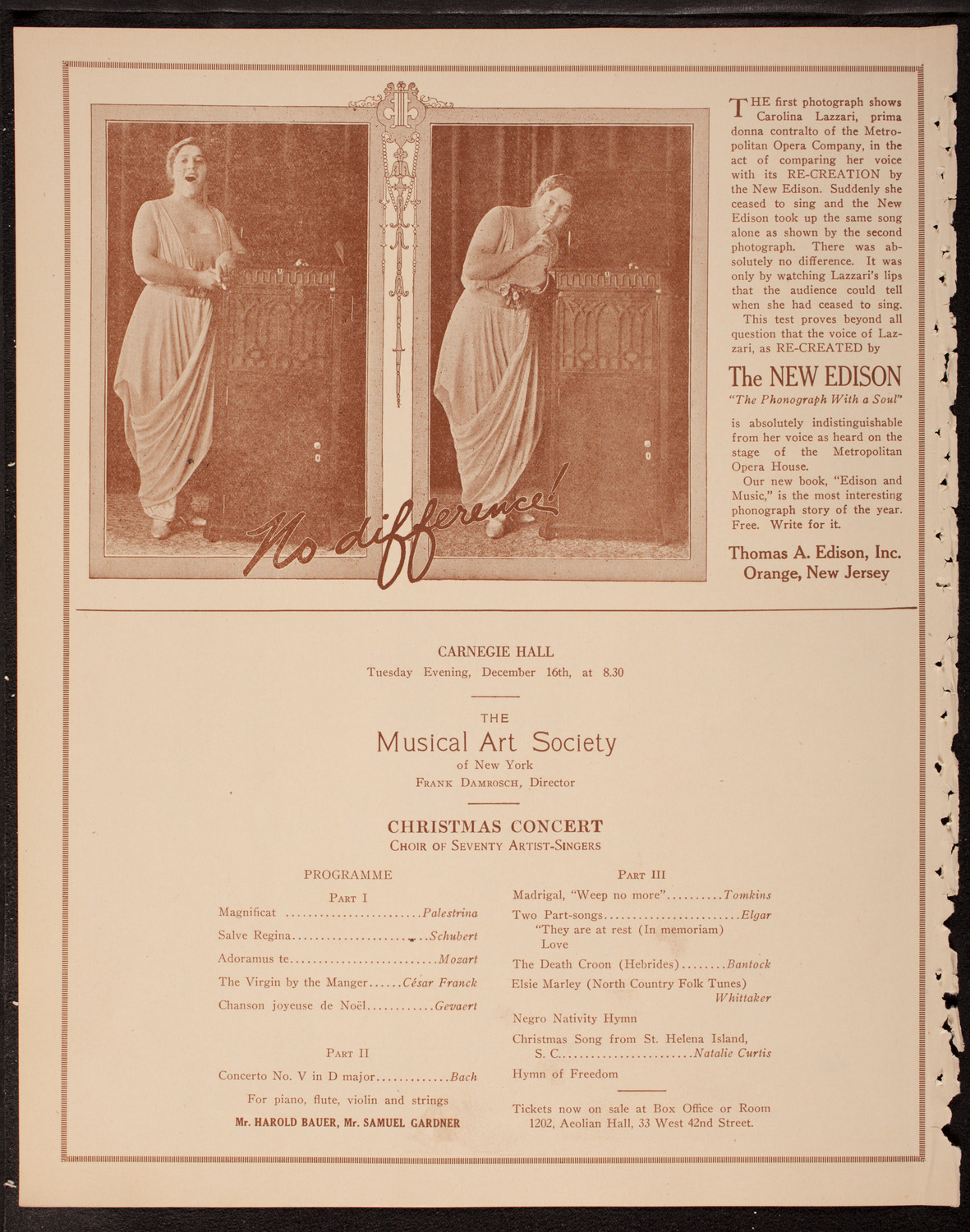 Evening Mail Save-A-Home Fund Concert: New York Philharmonic, December 10, 1919, program page 2