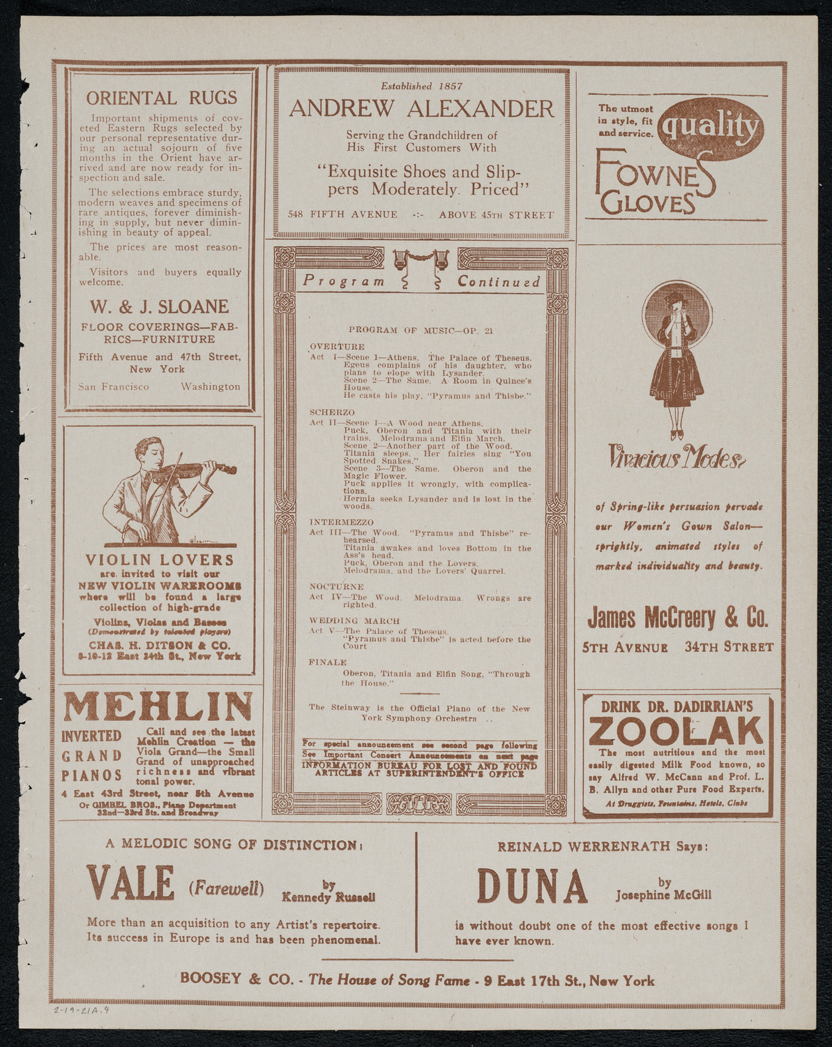 Symphony Concert for Young People, February 19, 1921, program page 7