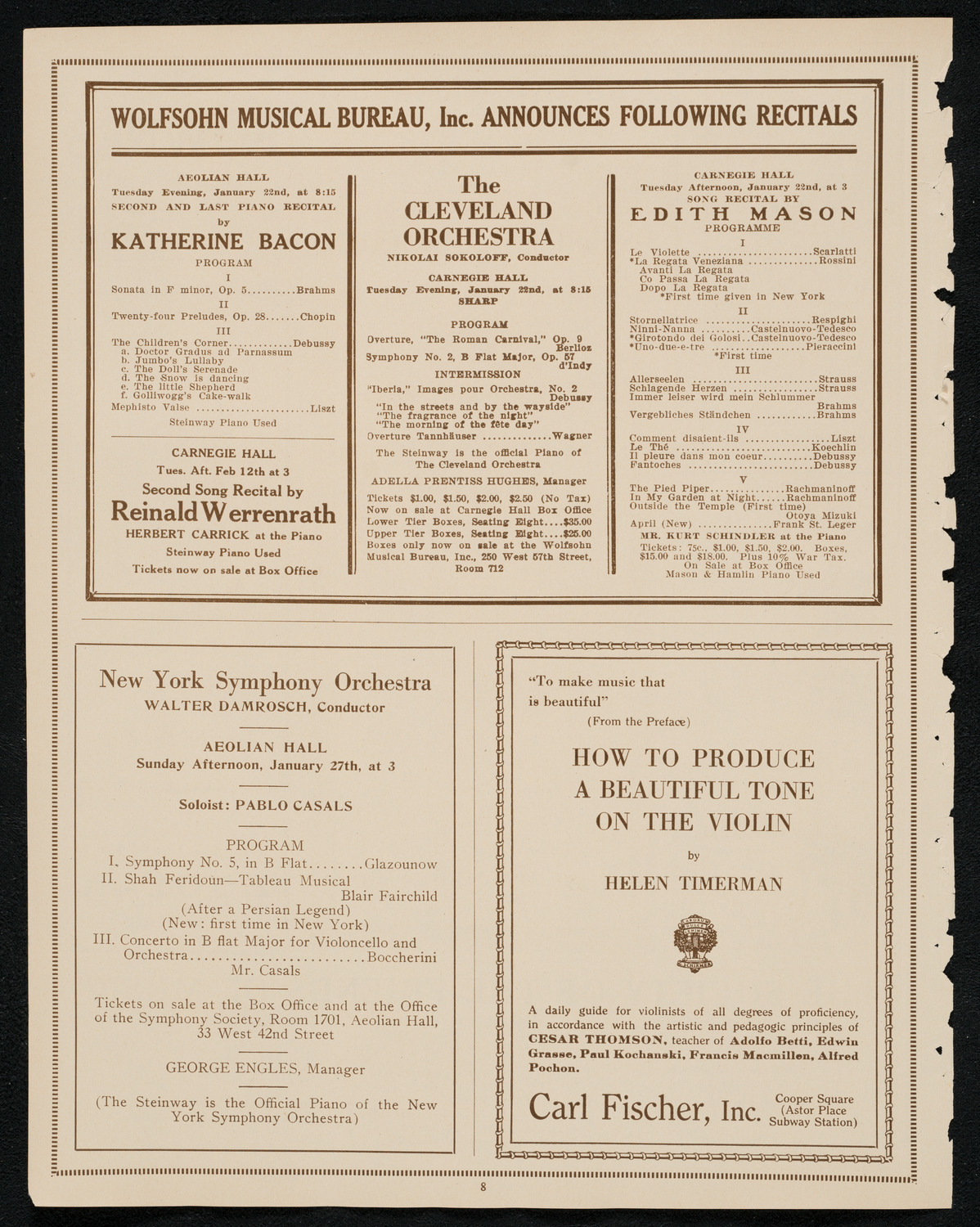 Burton Holmes Travelogue: Budapest and the New Hungary, January 21, 1924, program page 8