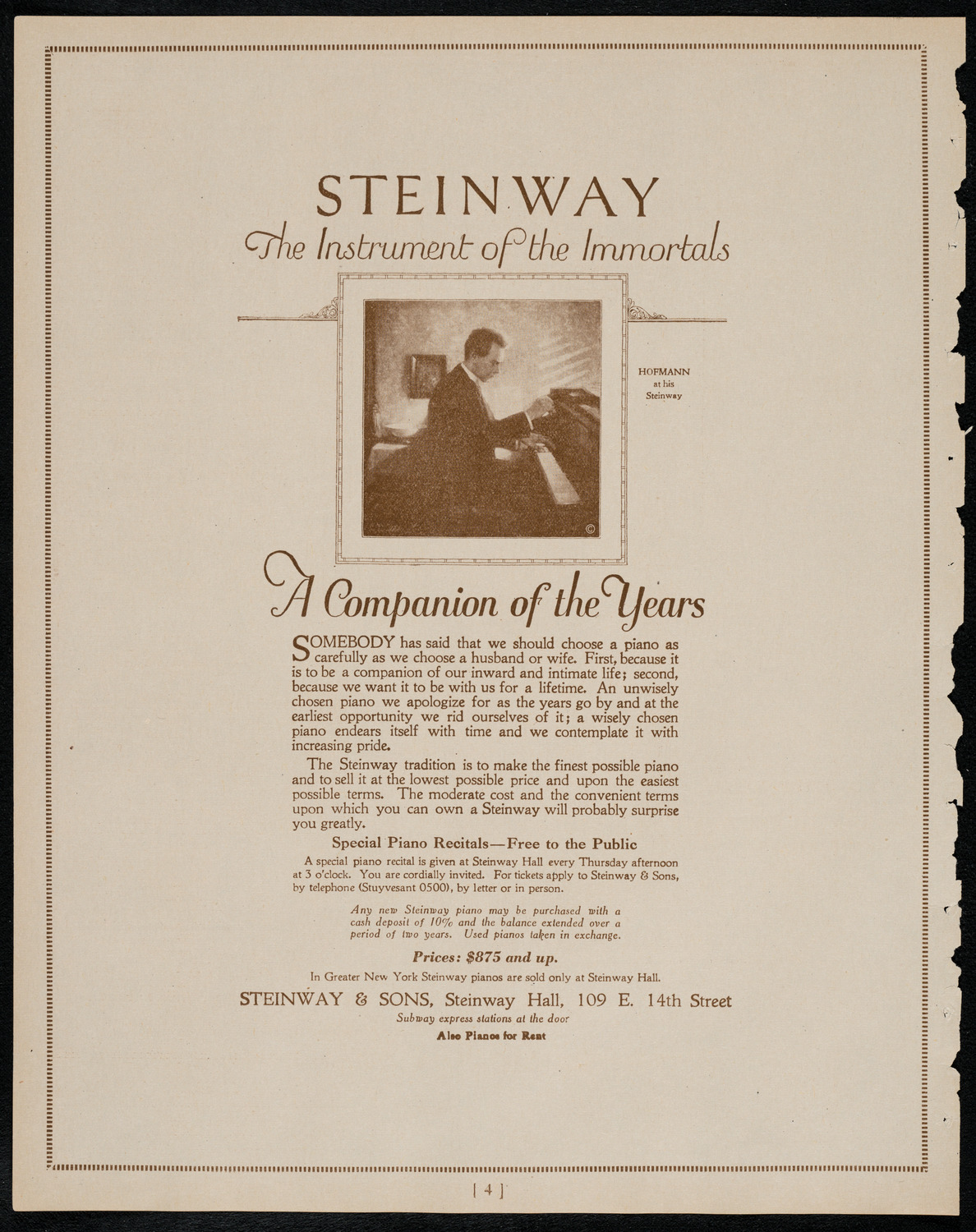 New York Philharmonic, February 24, 1922, program page 4