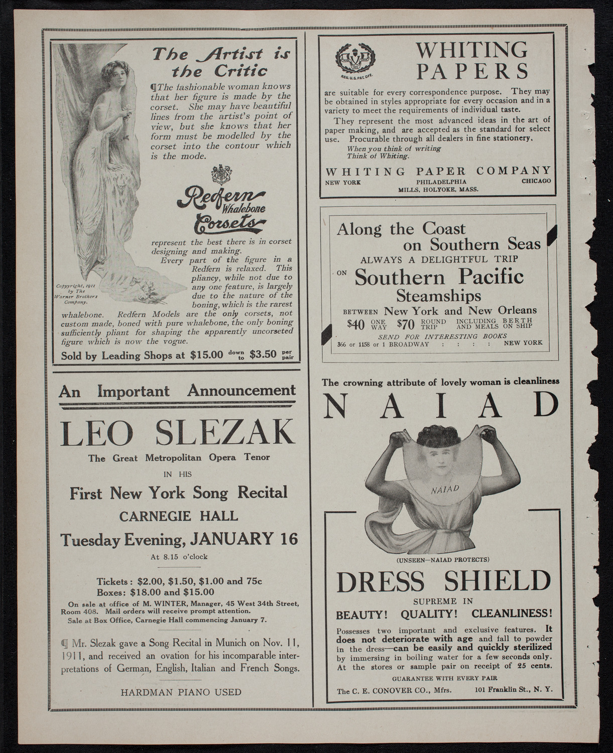 New York Philharmonic, December 21, 1911, program page 2