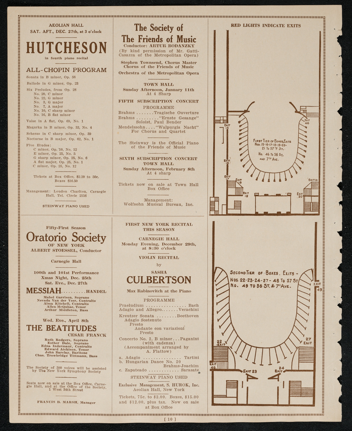 New York Symphony Orchestra, December 19, 1924, program page 10