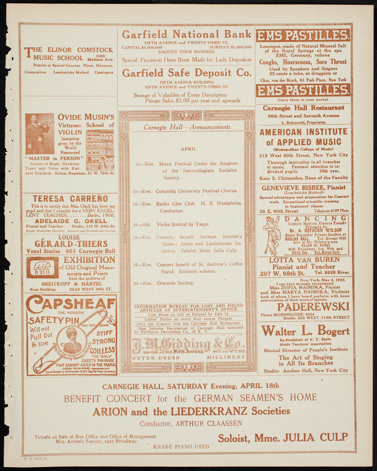 Newman Traveltalks: Vienna, April 5, 1914, program page 3