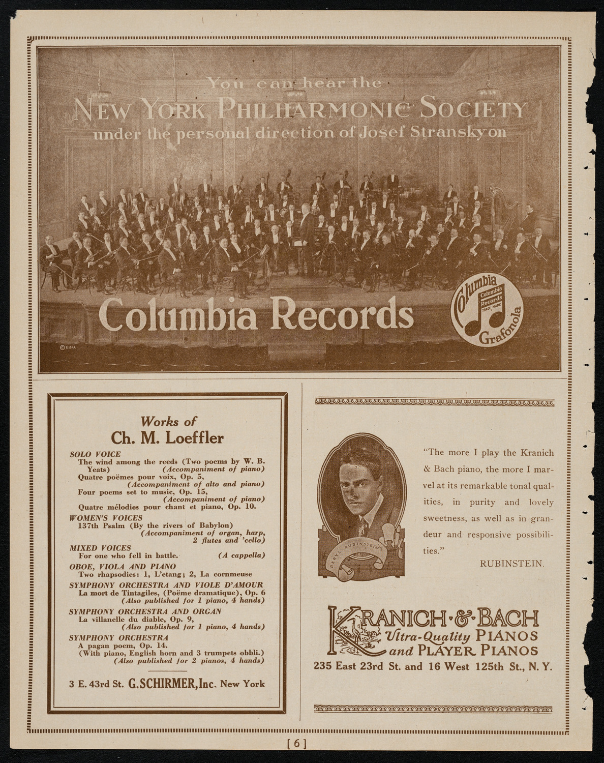 New York Philarmonic, January 26, 1922, program page 6