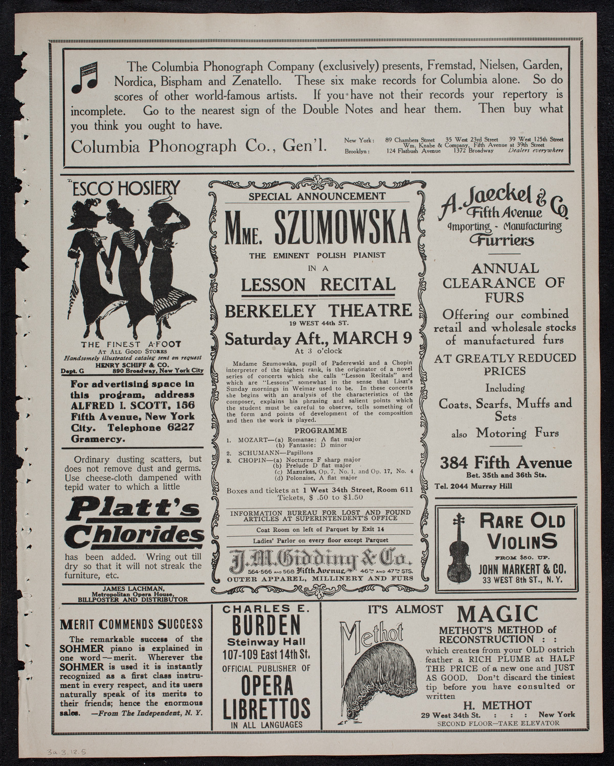 Russian Symphony Society of New York, March 3, 1912, program page 9