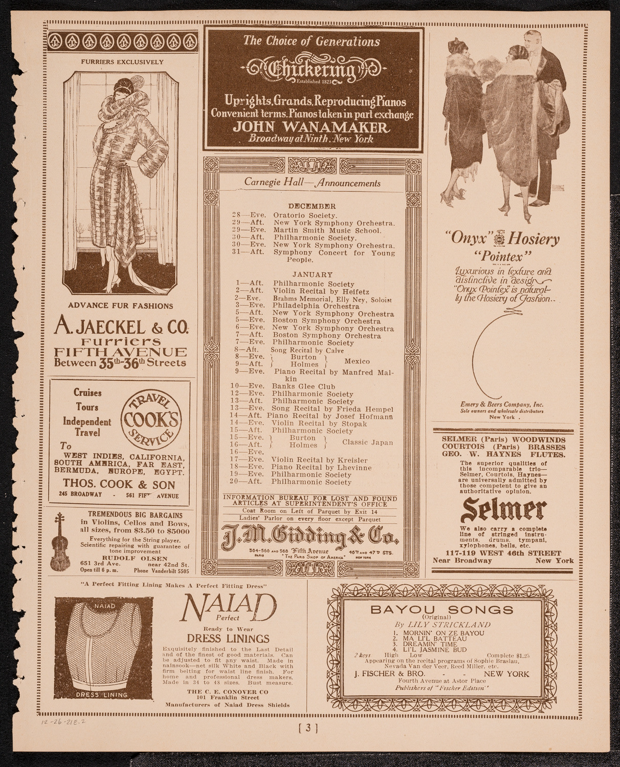 Harvard University Orchestra, December 26, 1921, program page 3