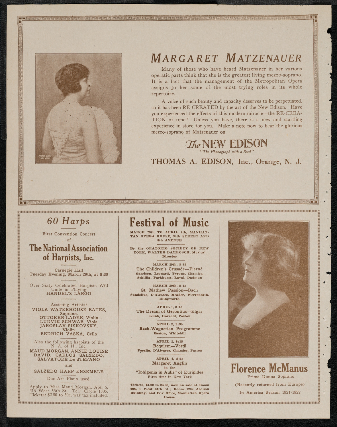 New York Symphony Orchestra, March 18, 1921, program page 2