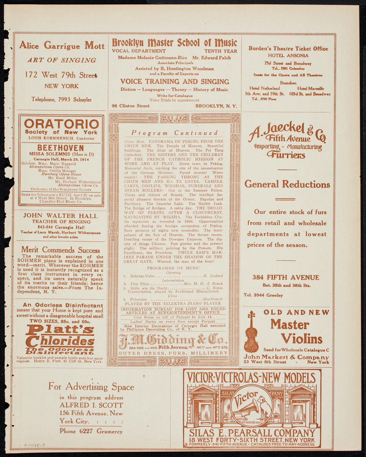 Burton Holmes Travelogue: China in 1913, February 1, 1914, program page 9