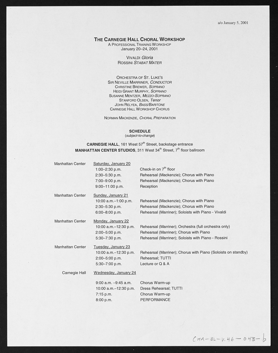 Carnegie Hall Booking Ledger, volume 46, page 43b