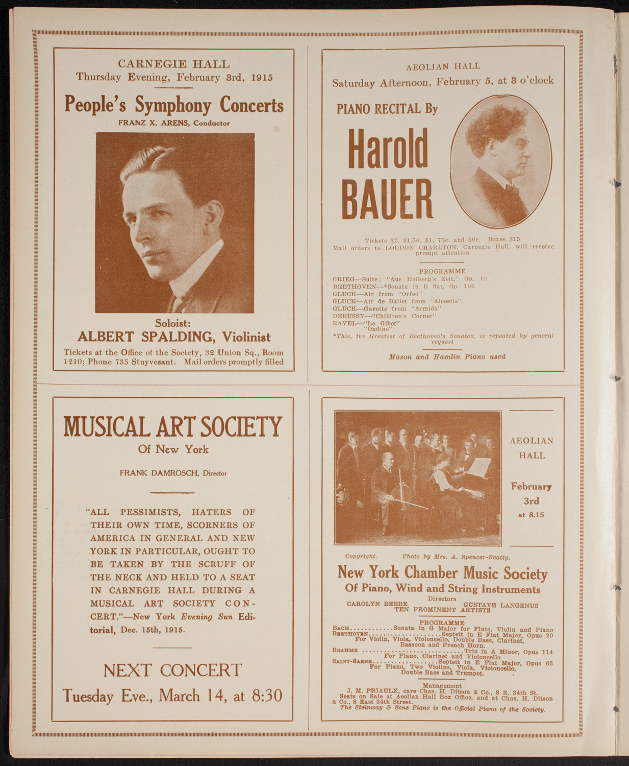 New York Philharmonic, January 30, 1916, program page 10