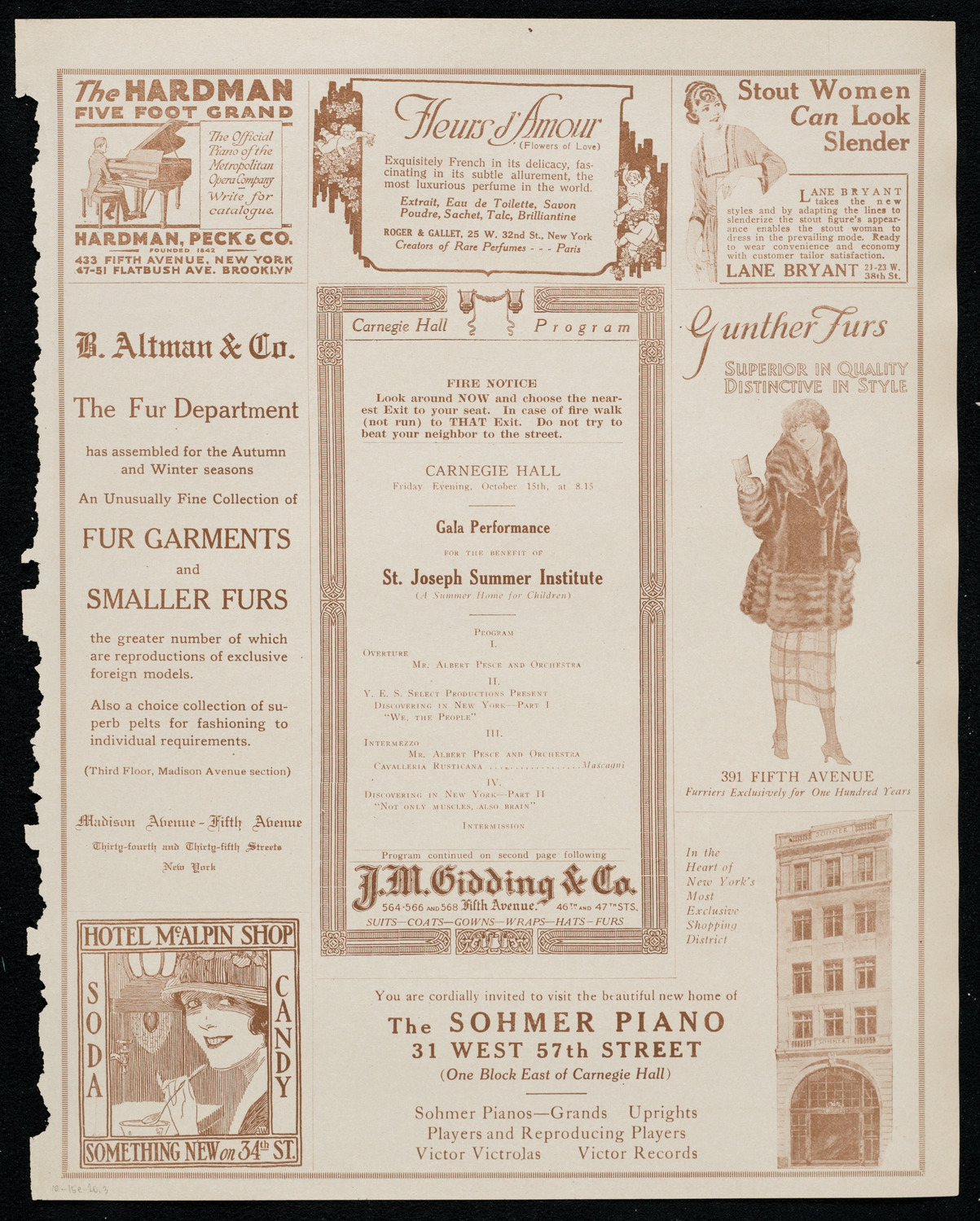 Benefit: St. Joseph's Summer Institute, October 15, 1920, program page 5