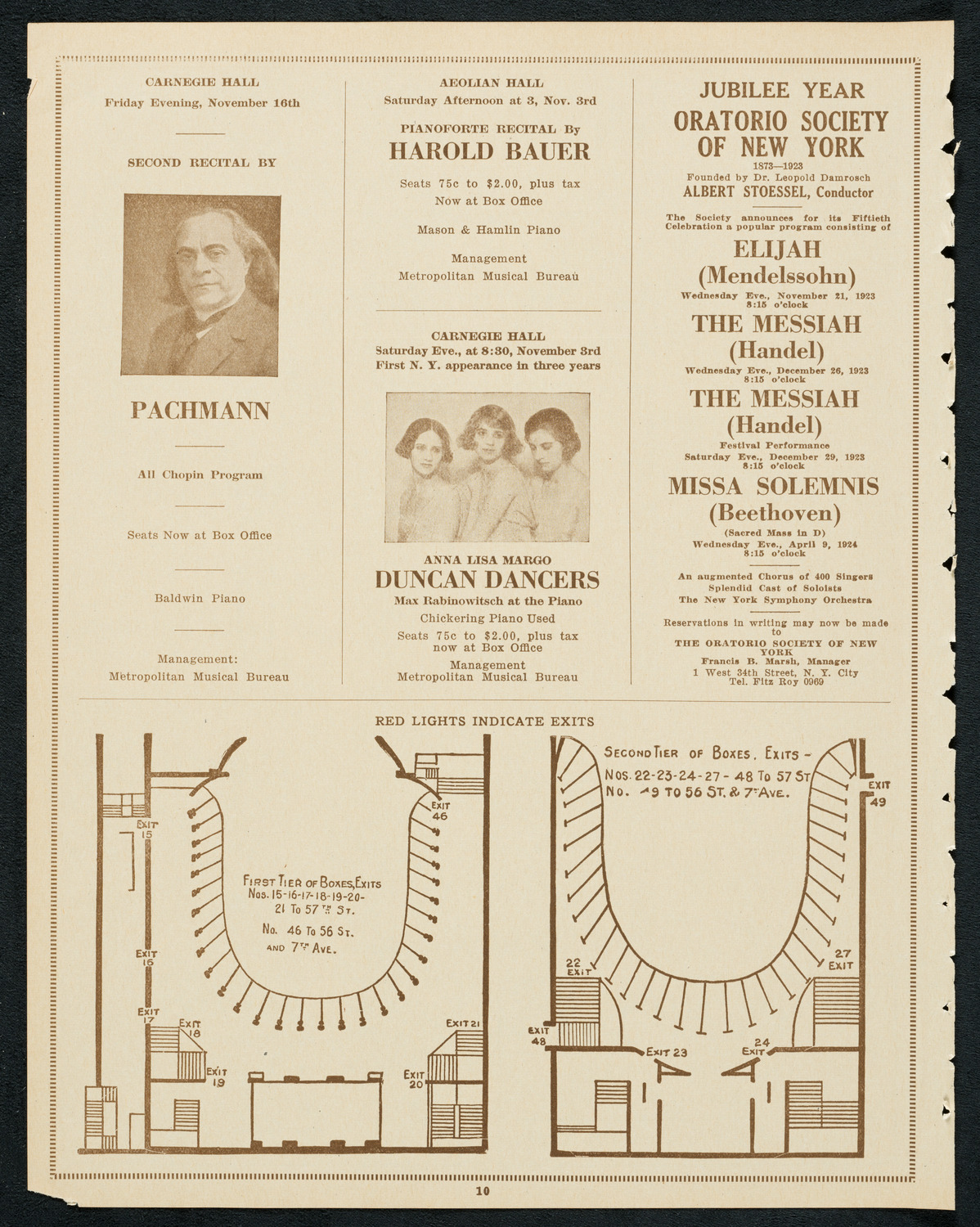 New York Symphony Orchestra, November 2, 1923, program page 10