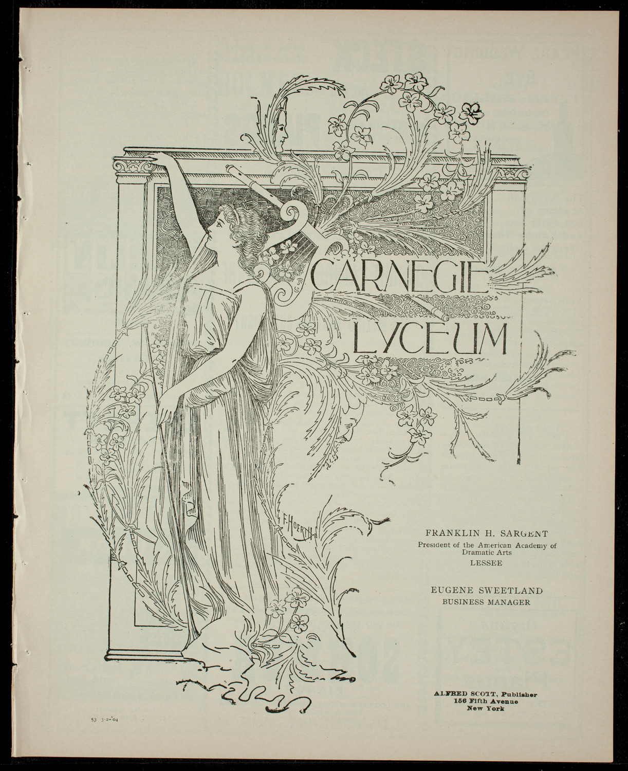 Elmendorf Lecture, March 2, 1904, program page 1