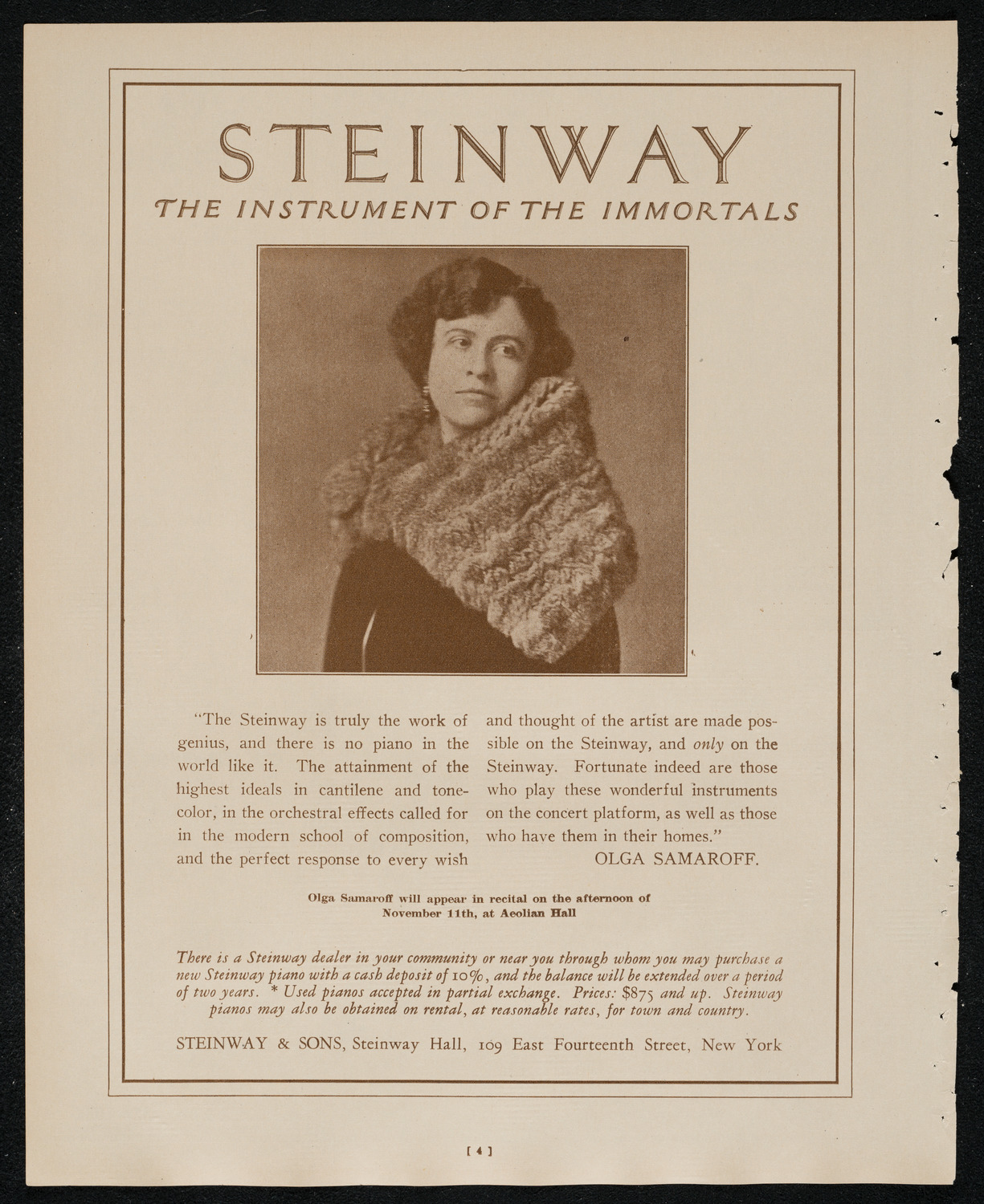 State Symphony Orchestra of New York, November 11, 1924, program page 4