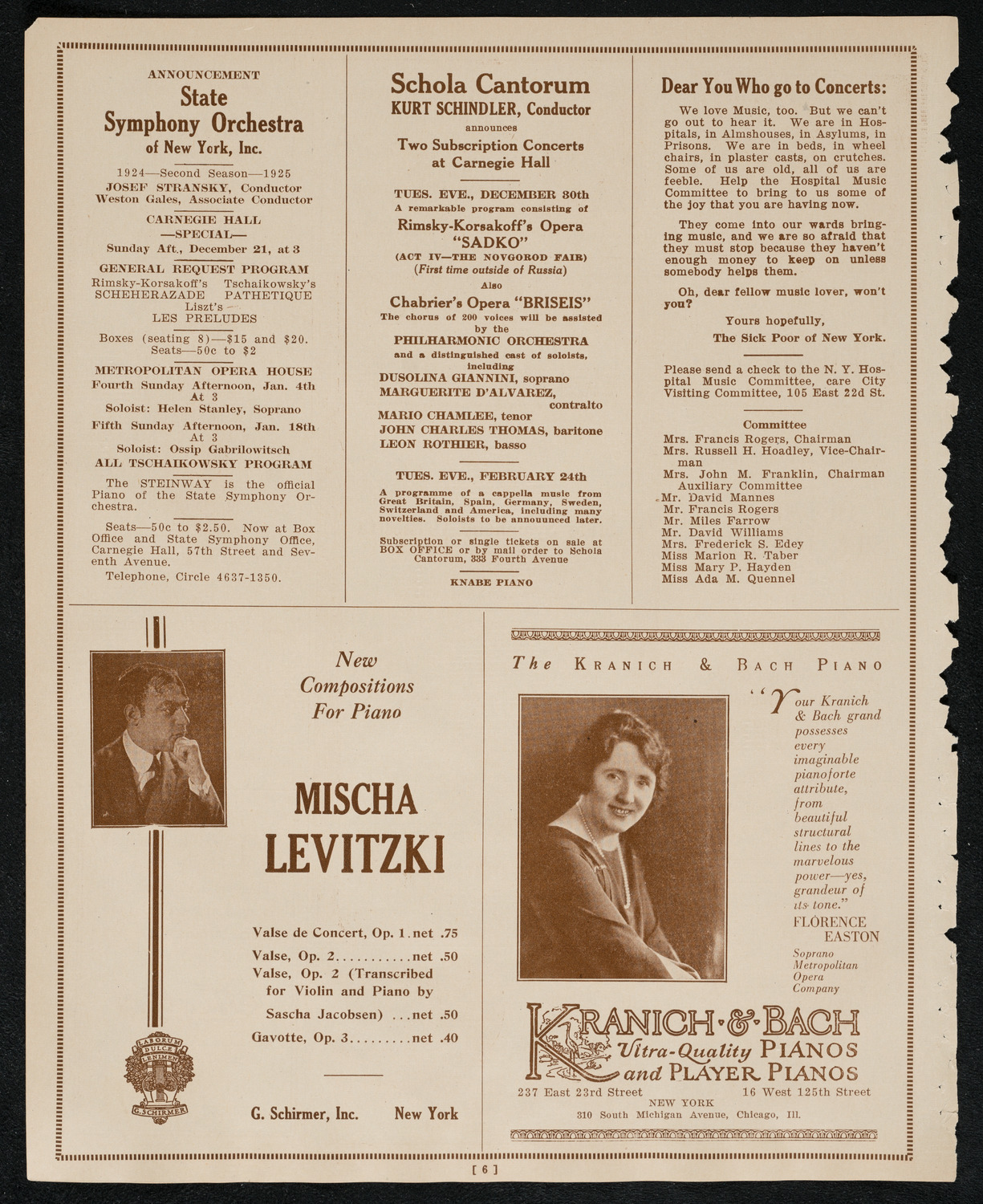 State Symphony Orchestra of New York, December 17, 1924, program page 6