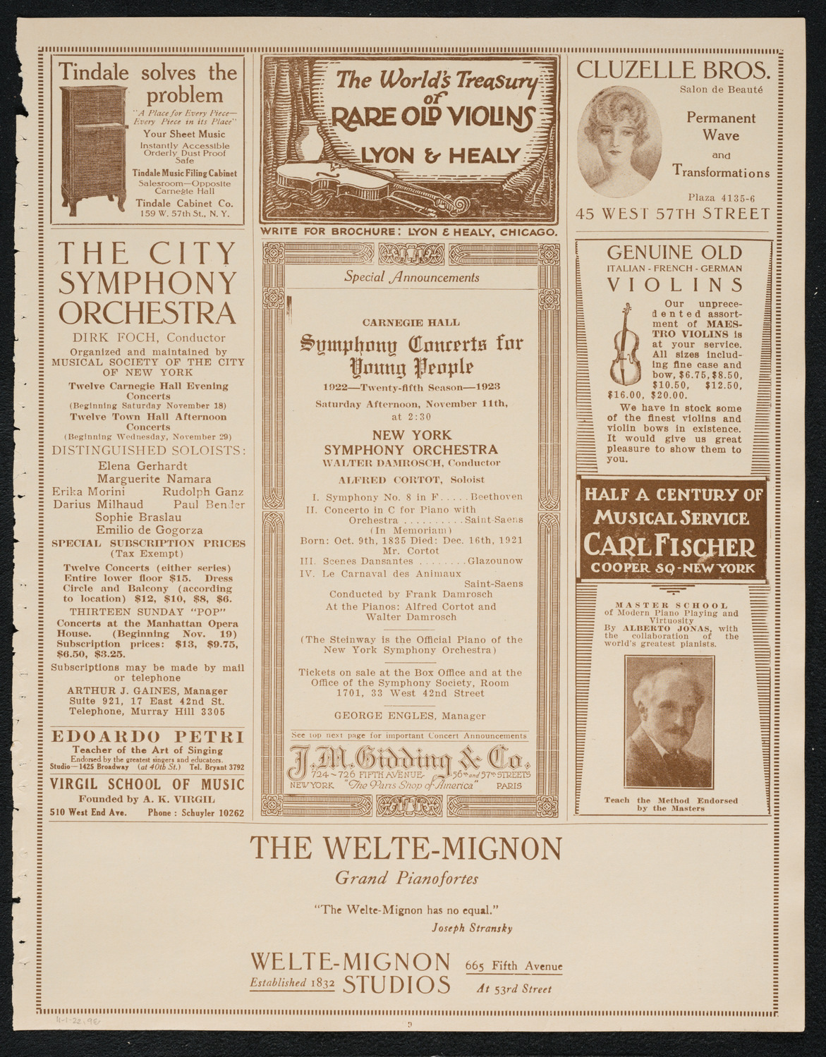 Ethel Frank, Soprano, November 1, 1922, program page 9