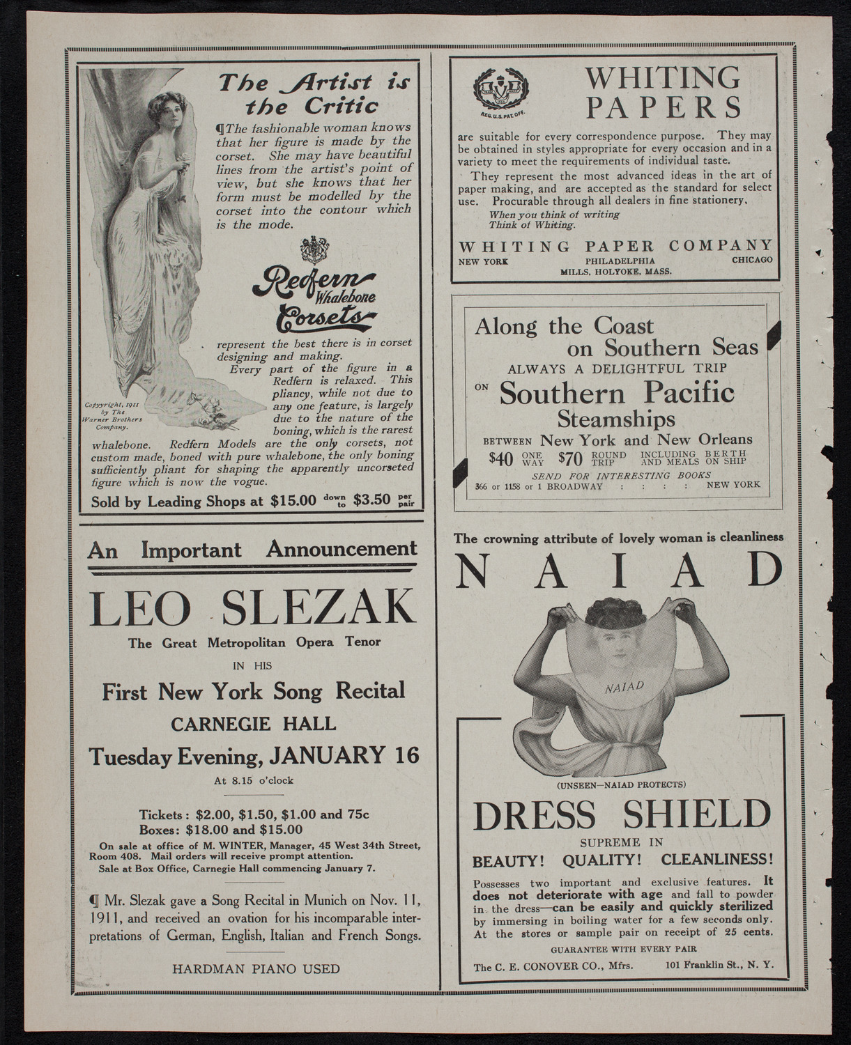 Musical Art Society of New York, December 19, 1911, program page 2