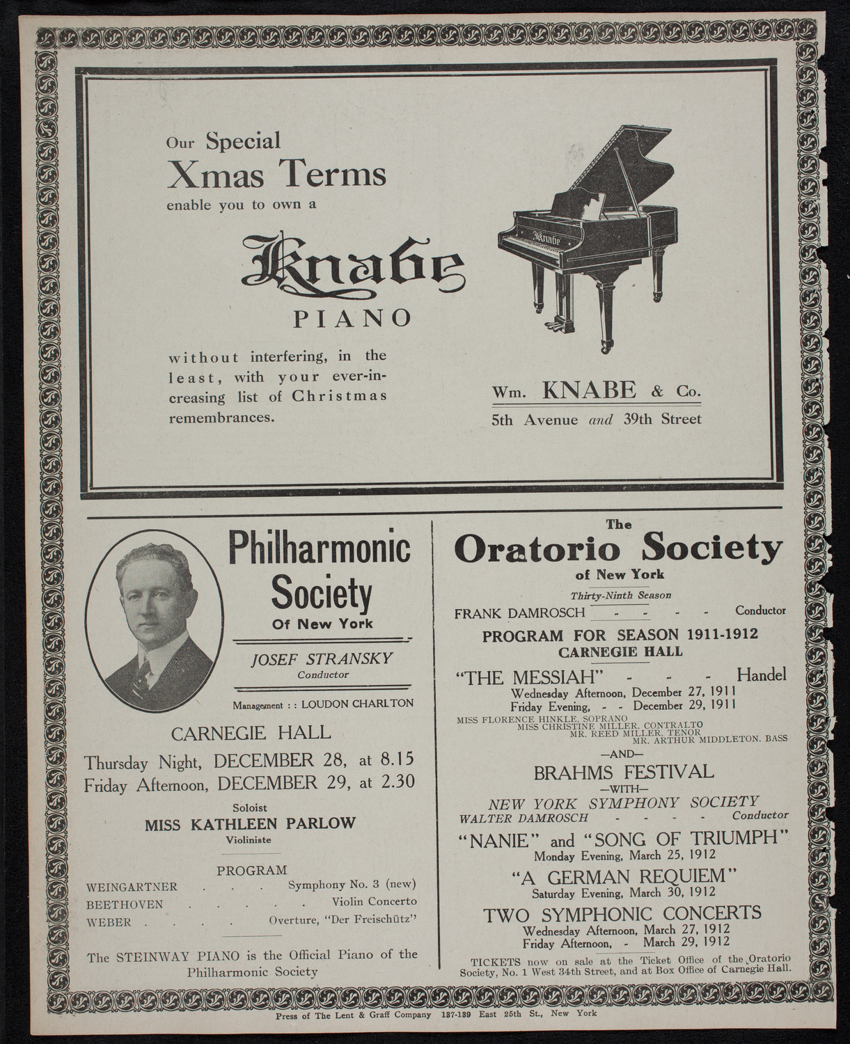 People's Symphony Concert, December 24, 1911, program page 12