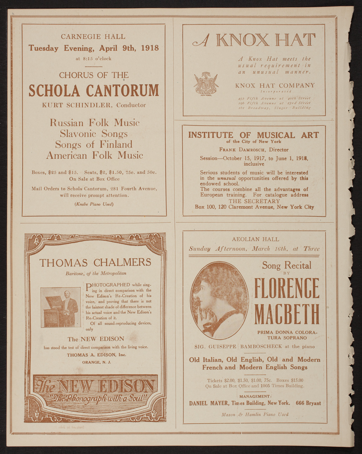 New York Philharmonic, March 8, 1918, program page 2