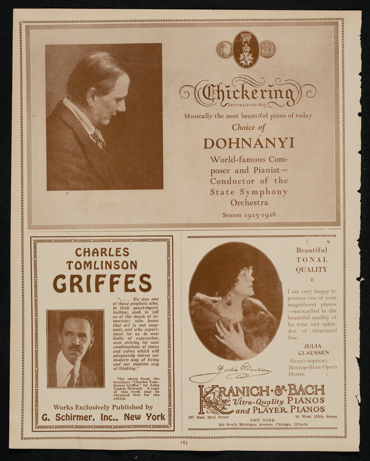 New York Philharmonic, December 10, 1925, program page 6