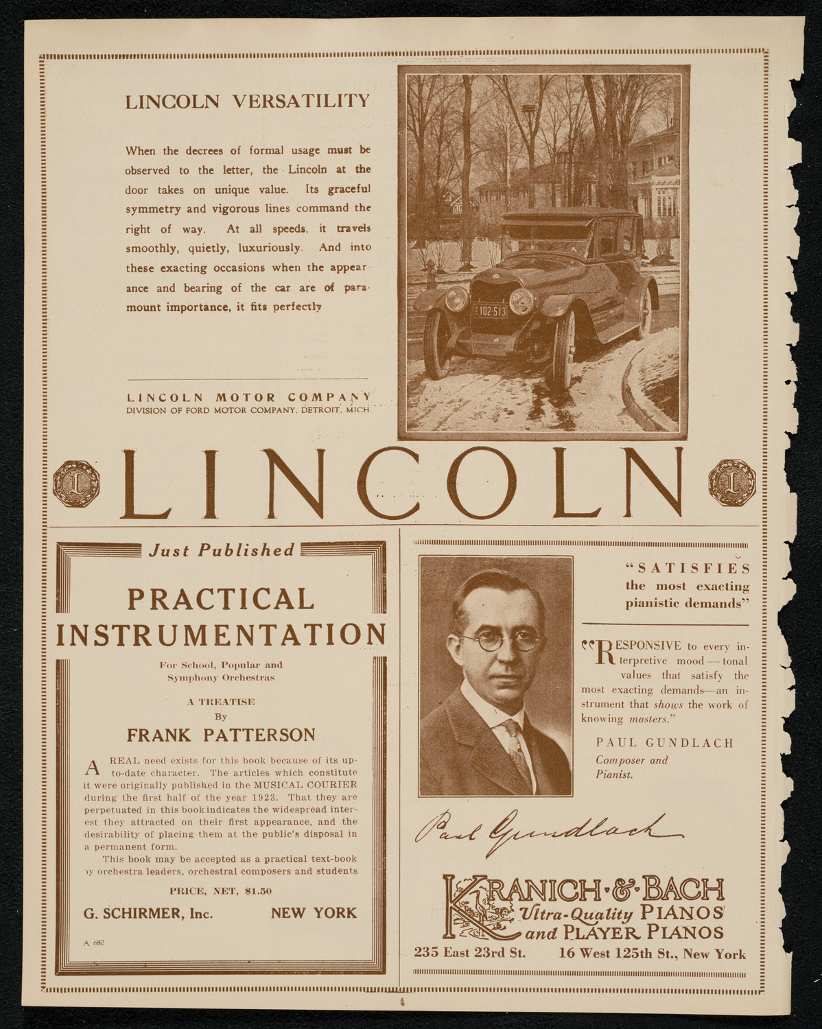 New York Philharmonic, February 24, 1924, program page 6