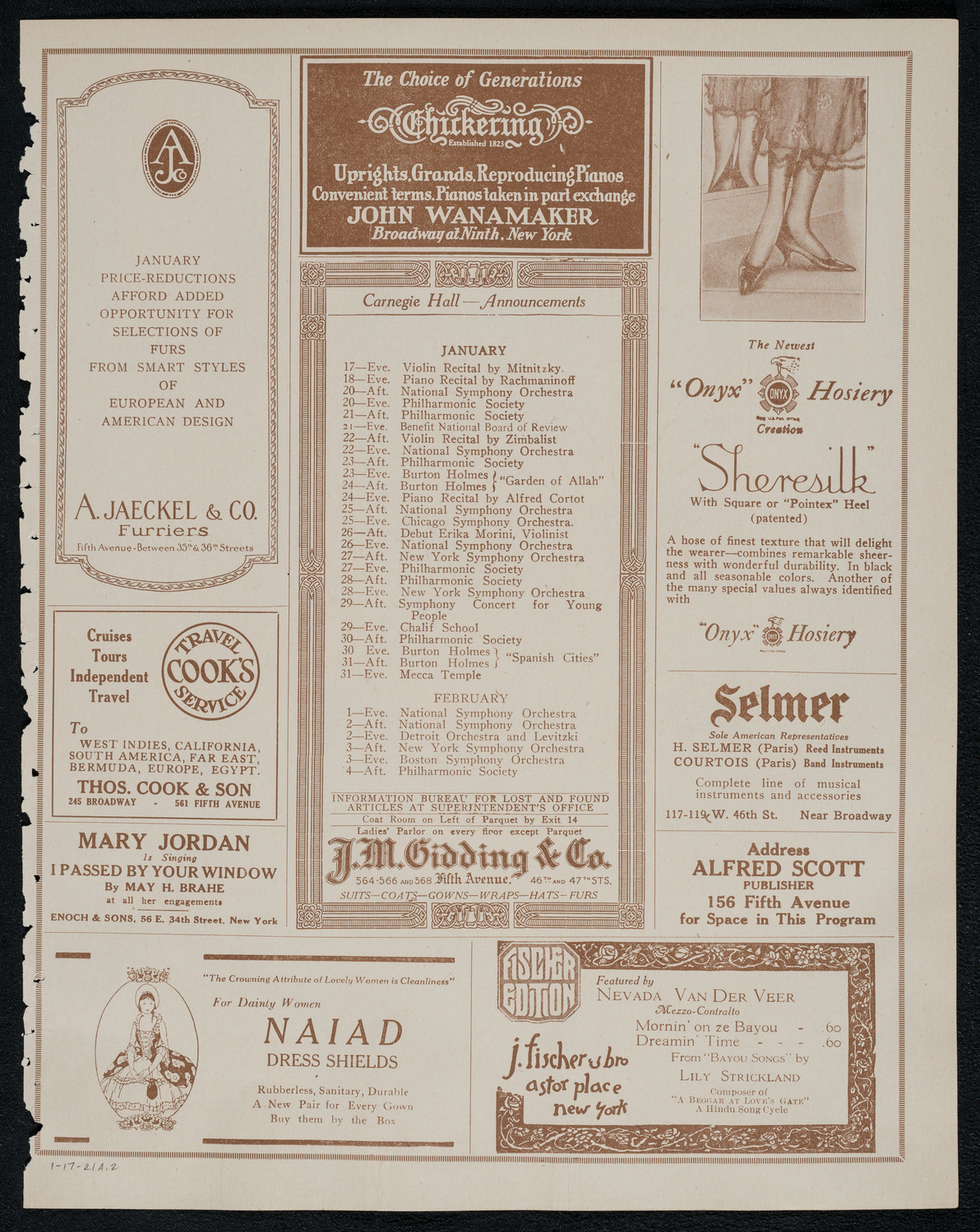 Burton Holmes Travelogue: Jerusalem, January 17, 1921, program page 3