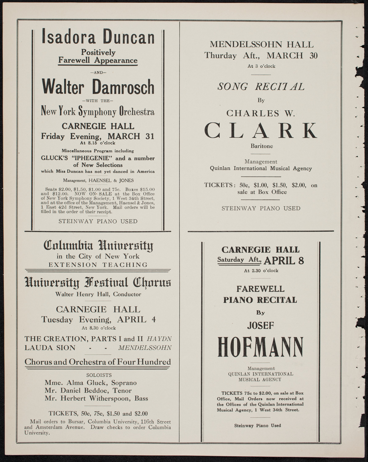People's Symphony Concert, March 26, 1911, program page 10