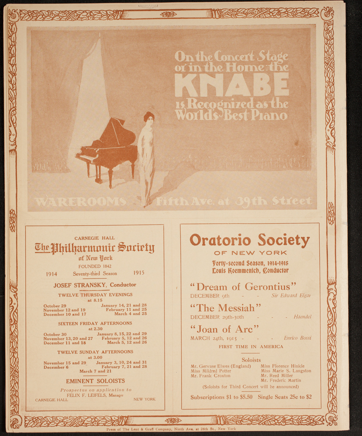 Albert Spalding, Violin, October 29, 1914, program page 12