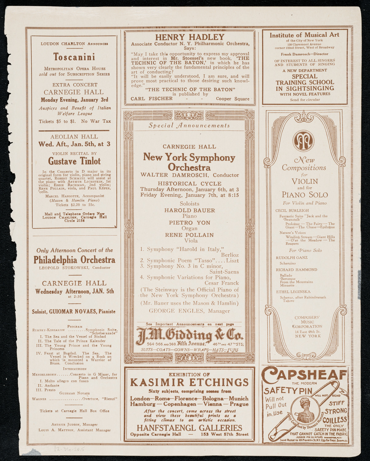 New York Symphony Orchestra, December 31, 1920, program page 9