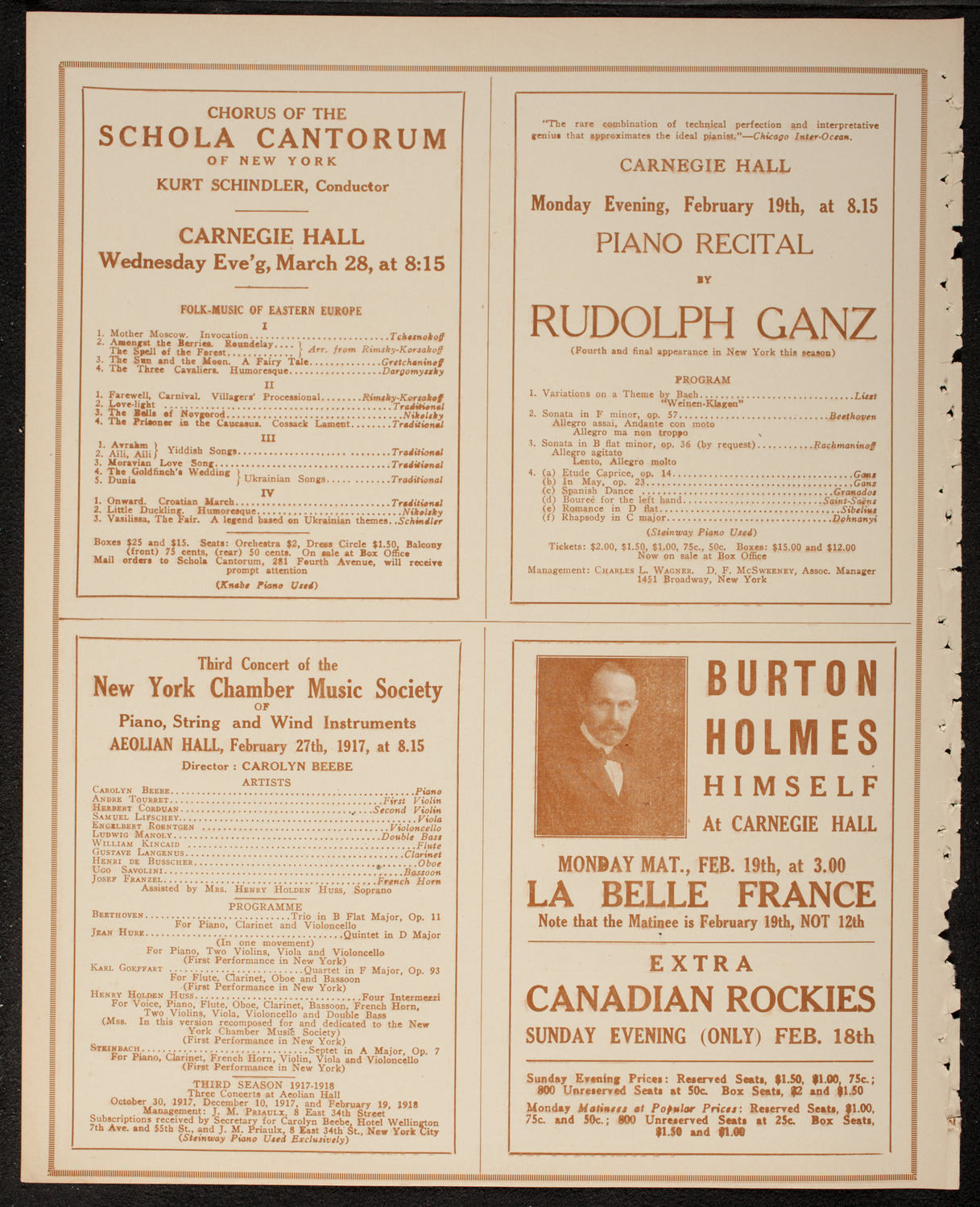 Boston Symphony Orchestra, February 15, 1917, program page 10