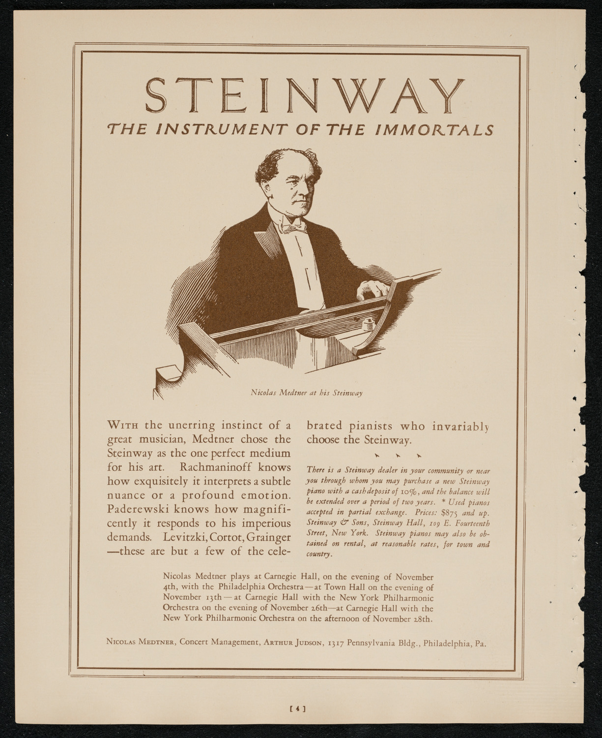 Philadelphia Orchestra, November 4, 1924, program page 4