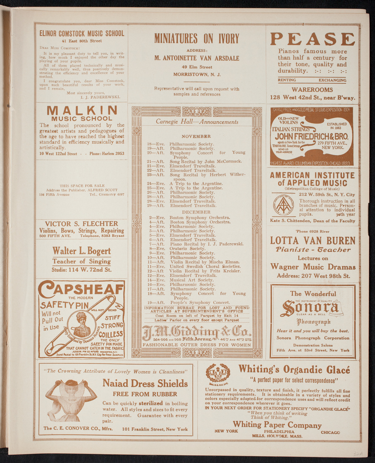 Ernest Schelling, Piano, November 17, 1915, program page 5