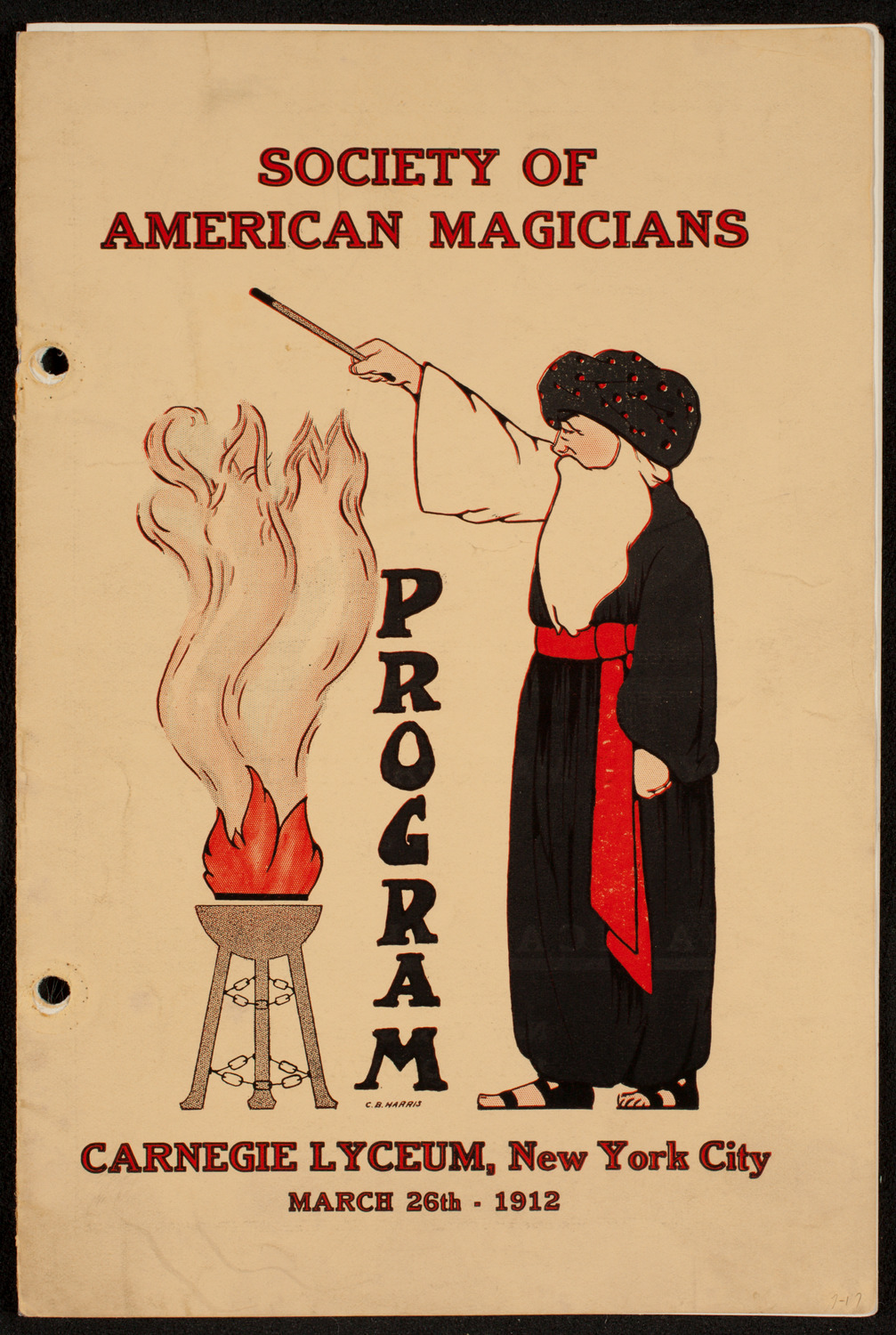 Society of American Magicians, March 26, 1912, program page 1