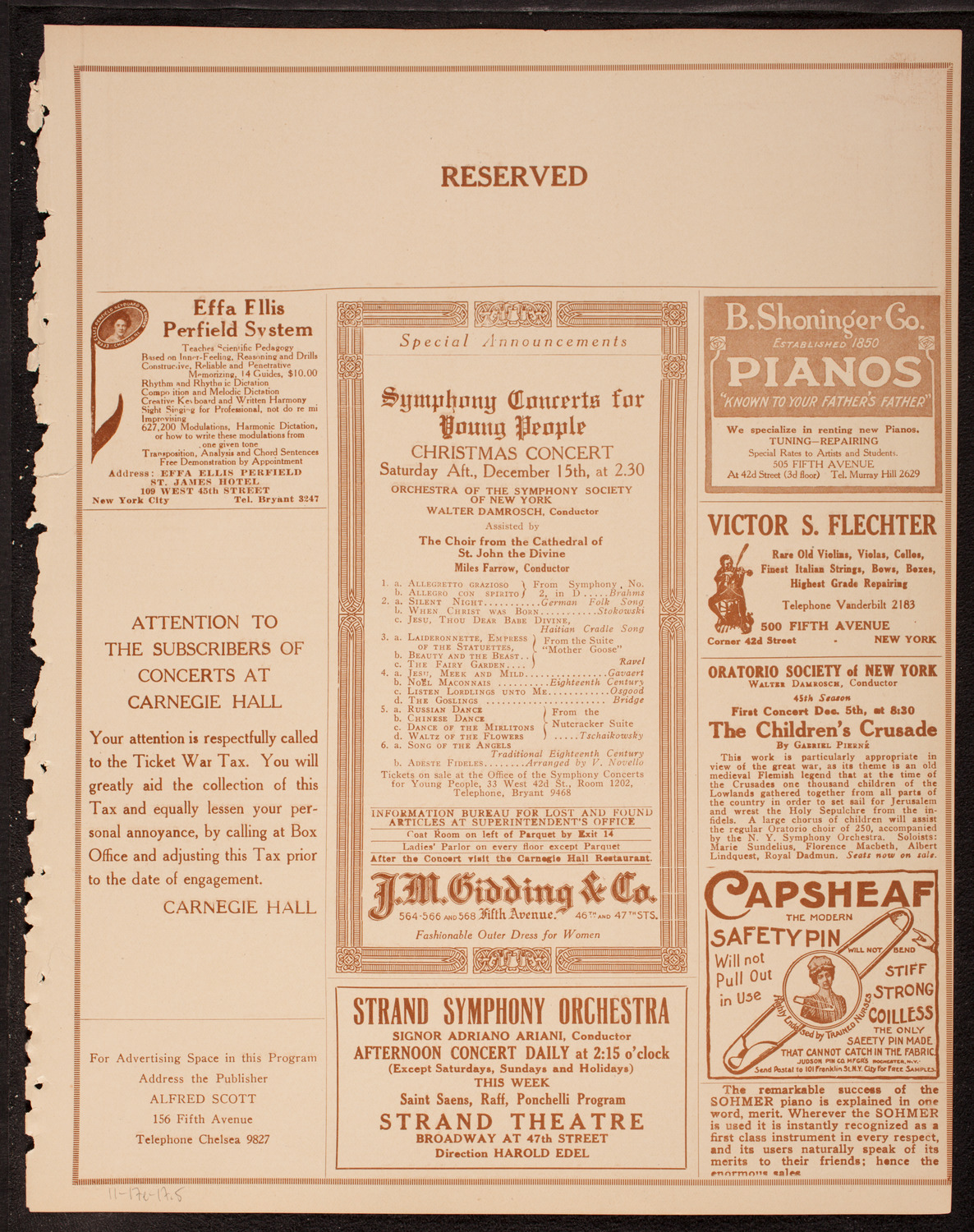 Russian Symphony Society of New York, November 17, 1917, program page 9