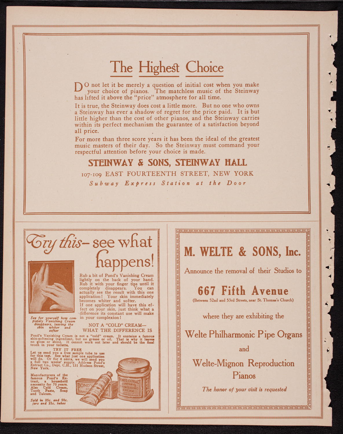 Meeting: The Humanitarian Cult, November 28, 1916, program page 4