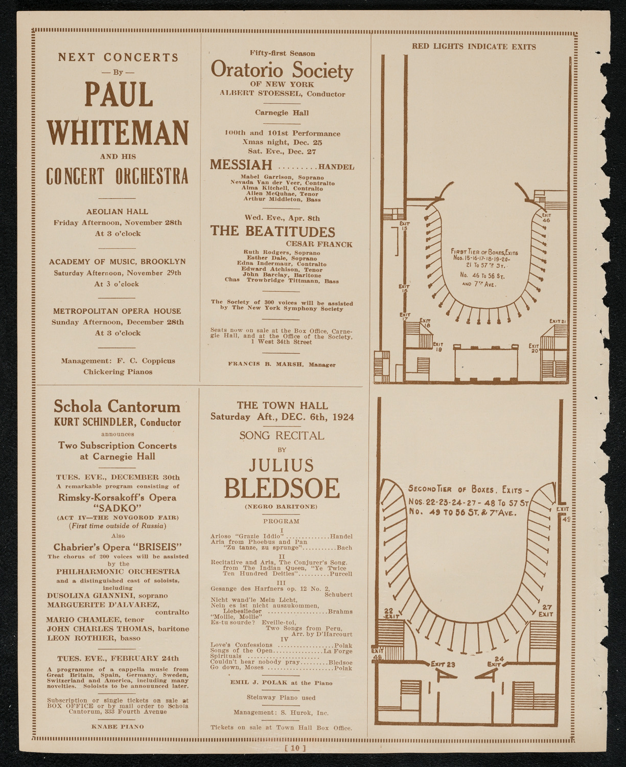 New York Philharmonic, November 26, 1924, program page 10