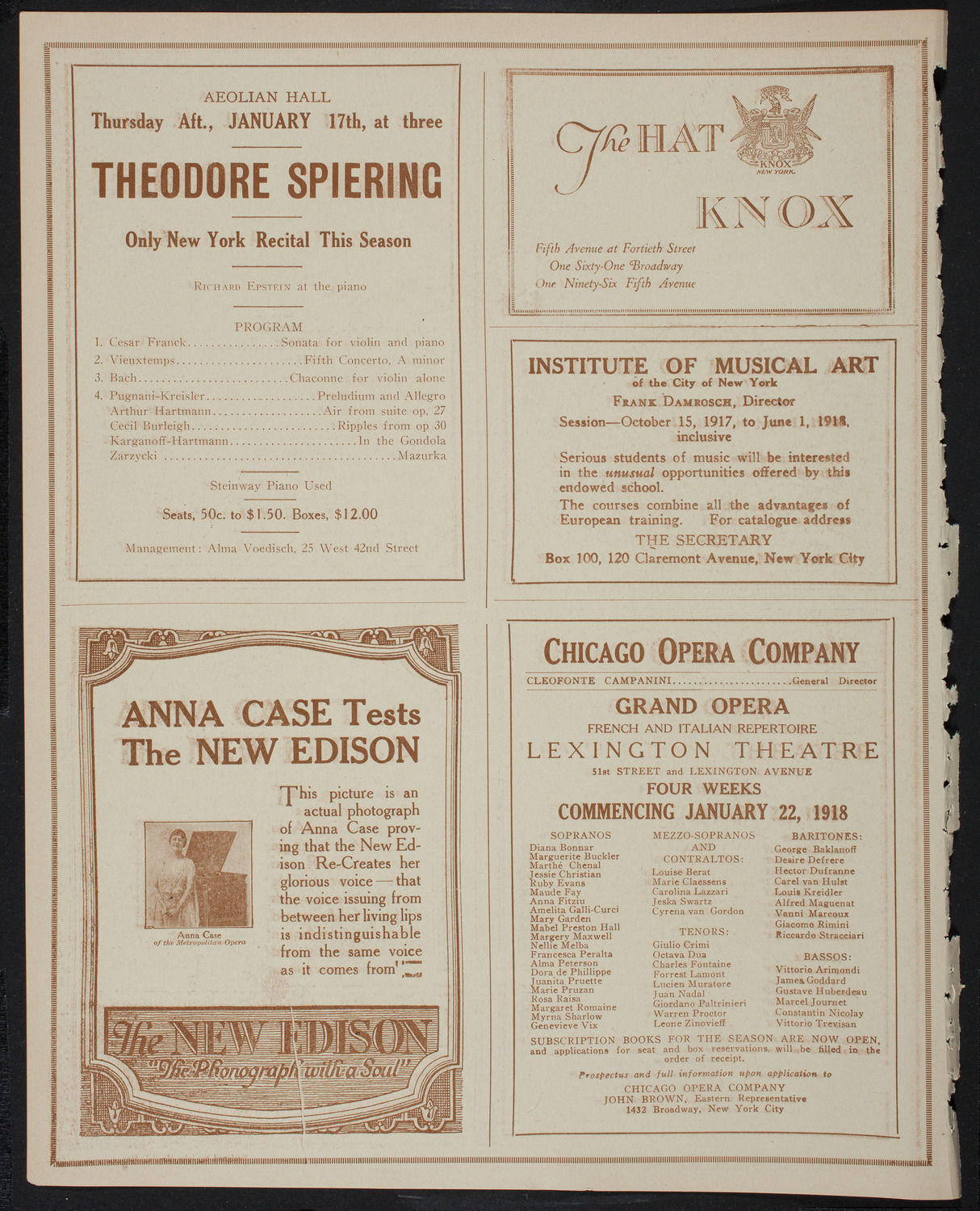 New York Symphony Orchestra, January 3, 1918, program page 2