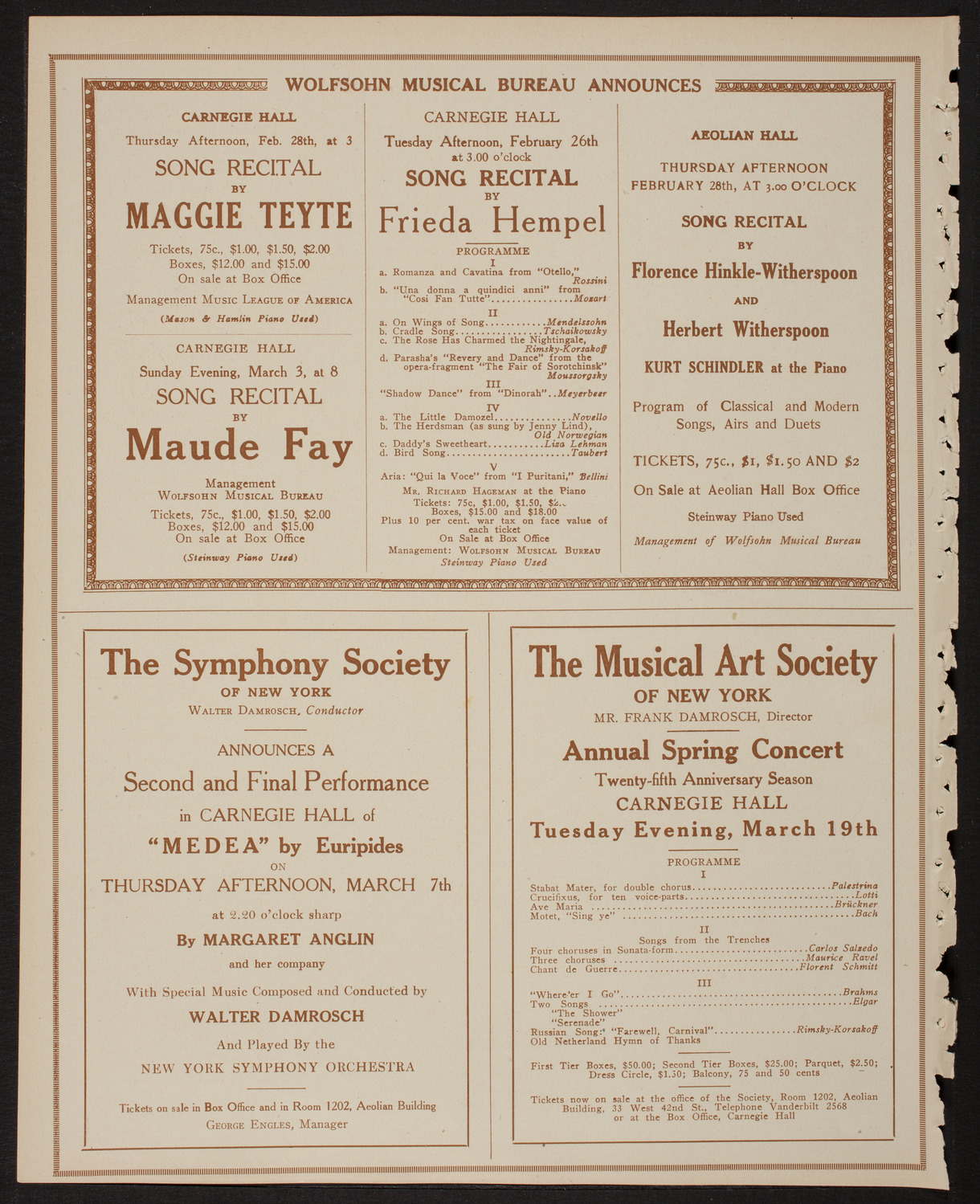 New York Symphony Orchestra, February 23, 1918, program page 8