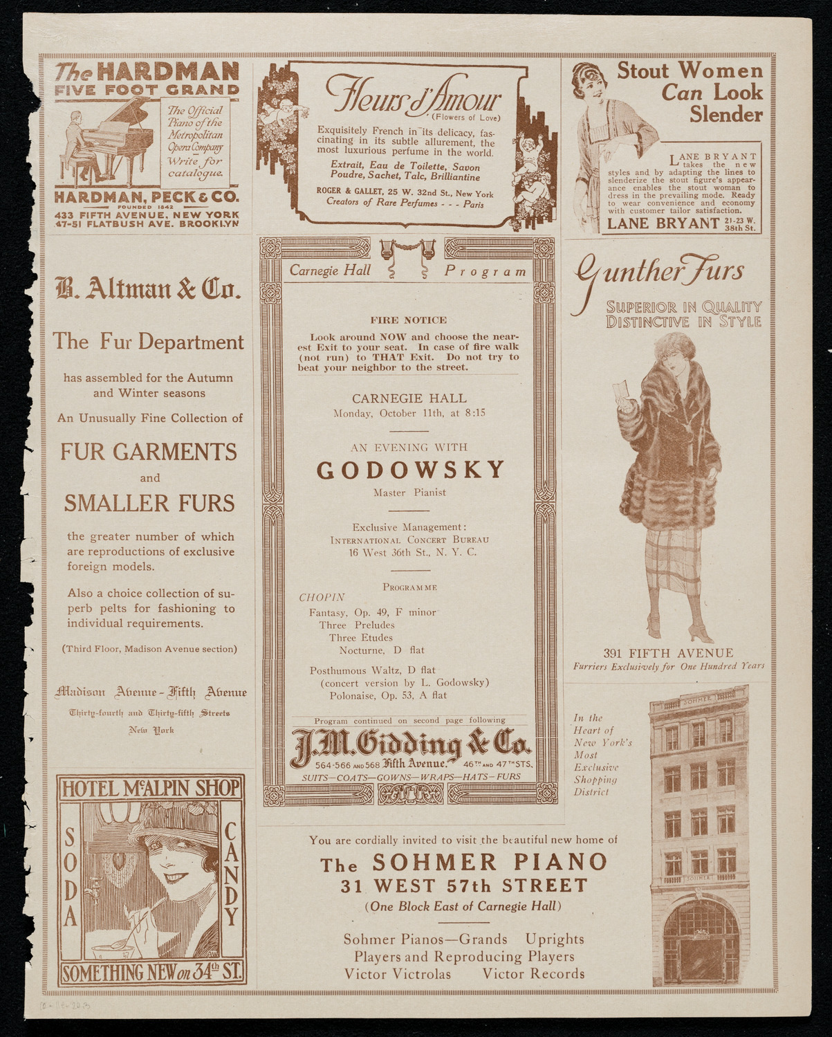 Leopold Godowsky, Piano, October 11, 1920, program page 5