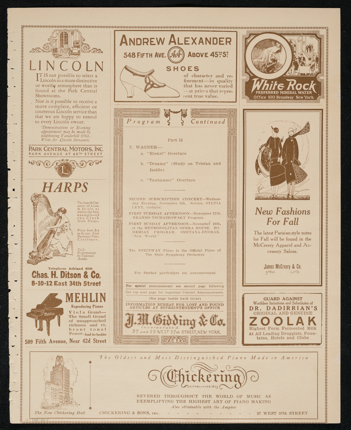 State Symphony Orchestra of New York, October 22, 1924, program page 7