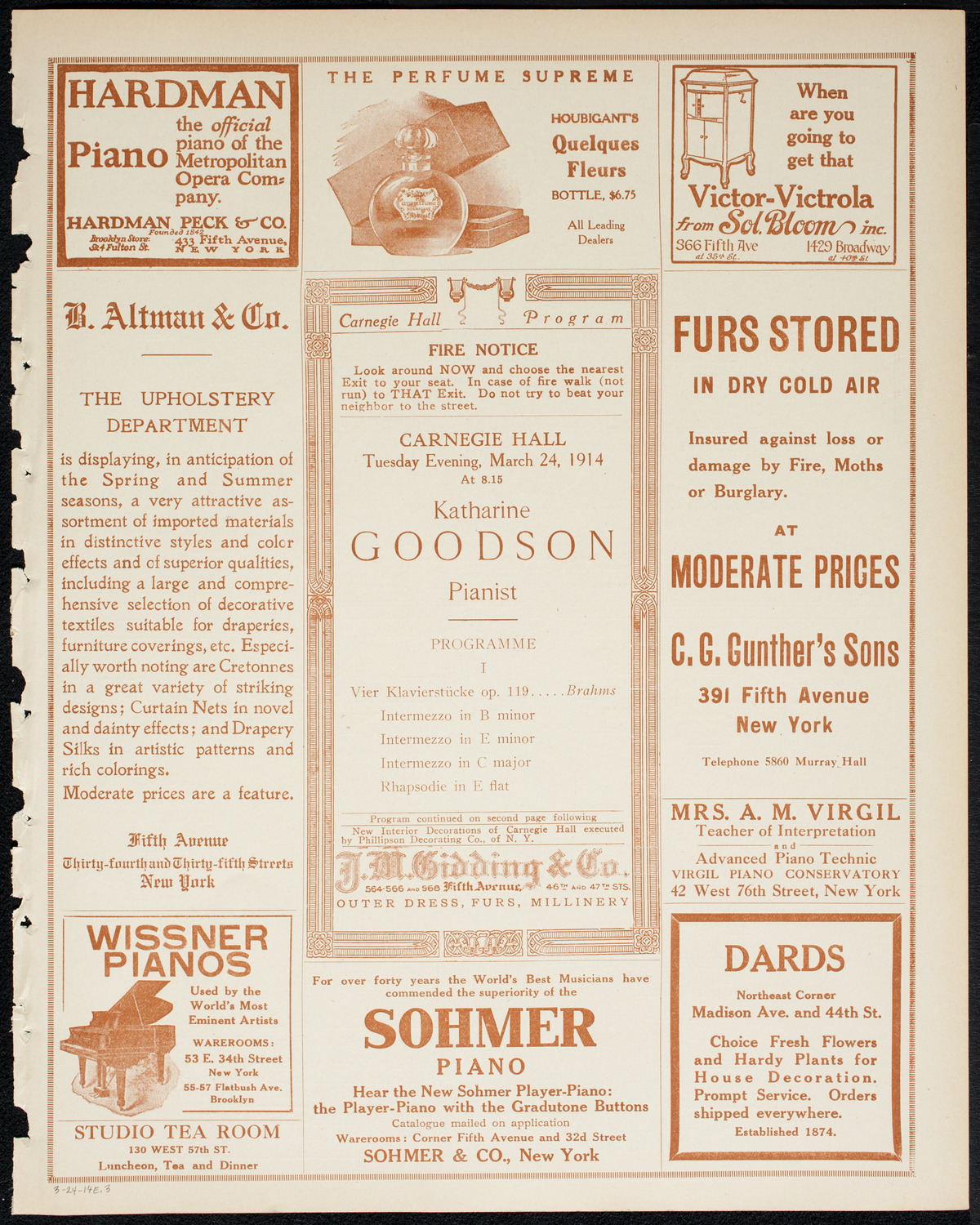 Katharine Goodson, Piano, March 24, 1914, program page 5